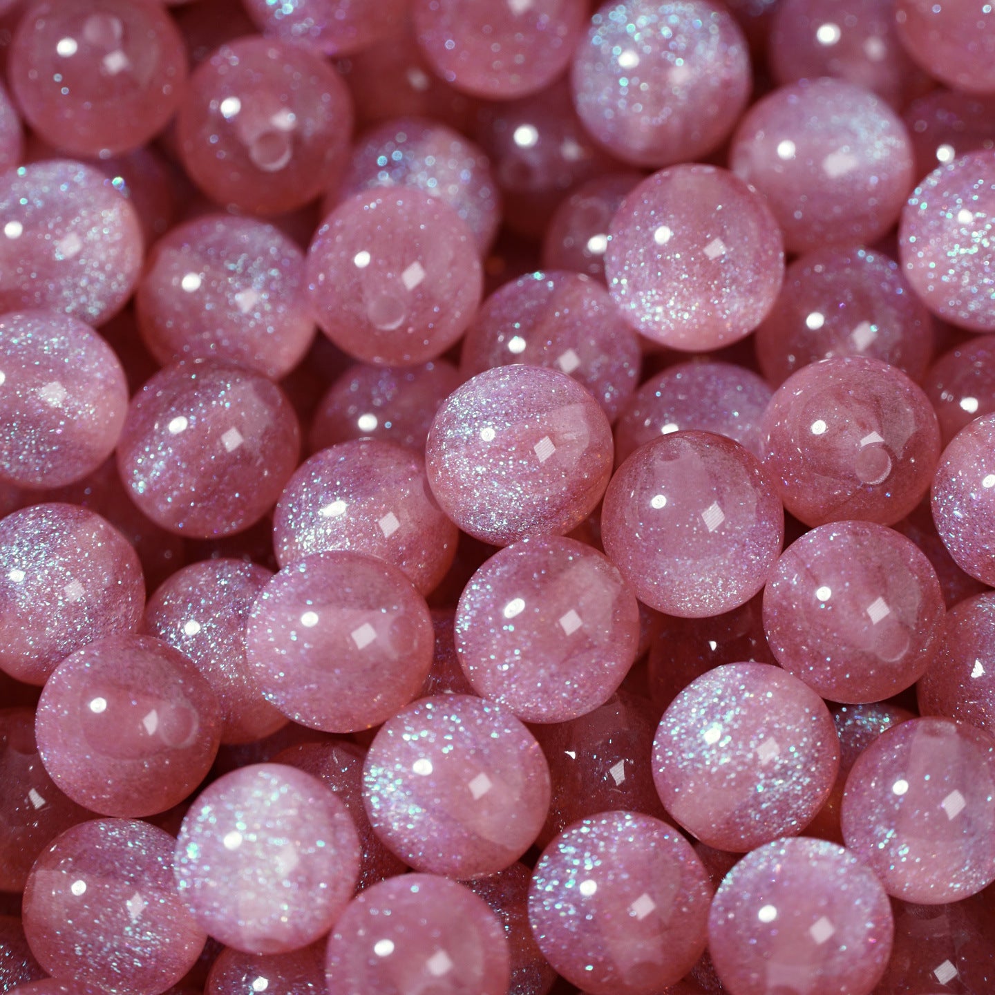 (50pcs)6/8/10/12/16/20mm Starry Mermaid Iridescent Resin Round Beads