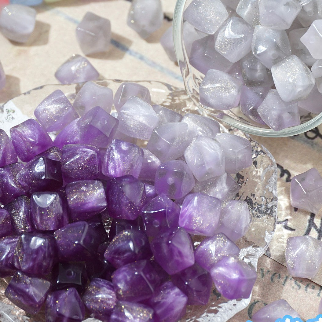 (50pcs)10mm Color Changing Resin Octagonal Pearlescent Thermal Beads