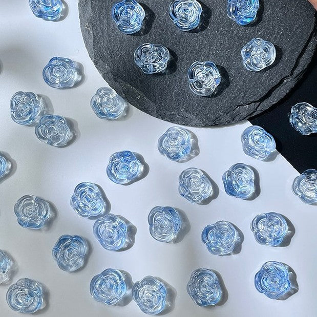 (50pcs)12mm Glass Rose Beads
