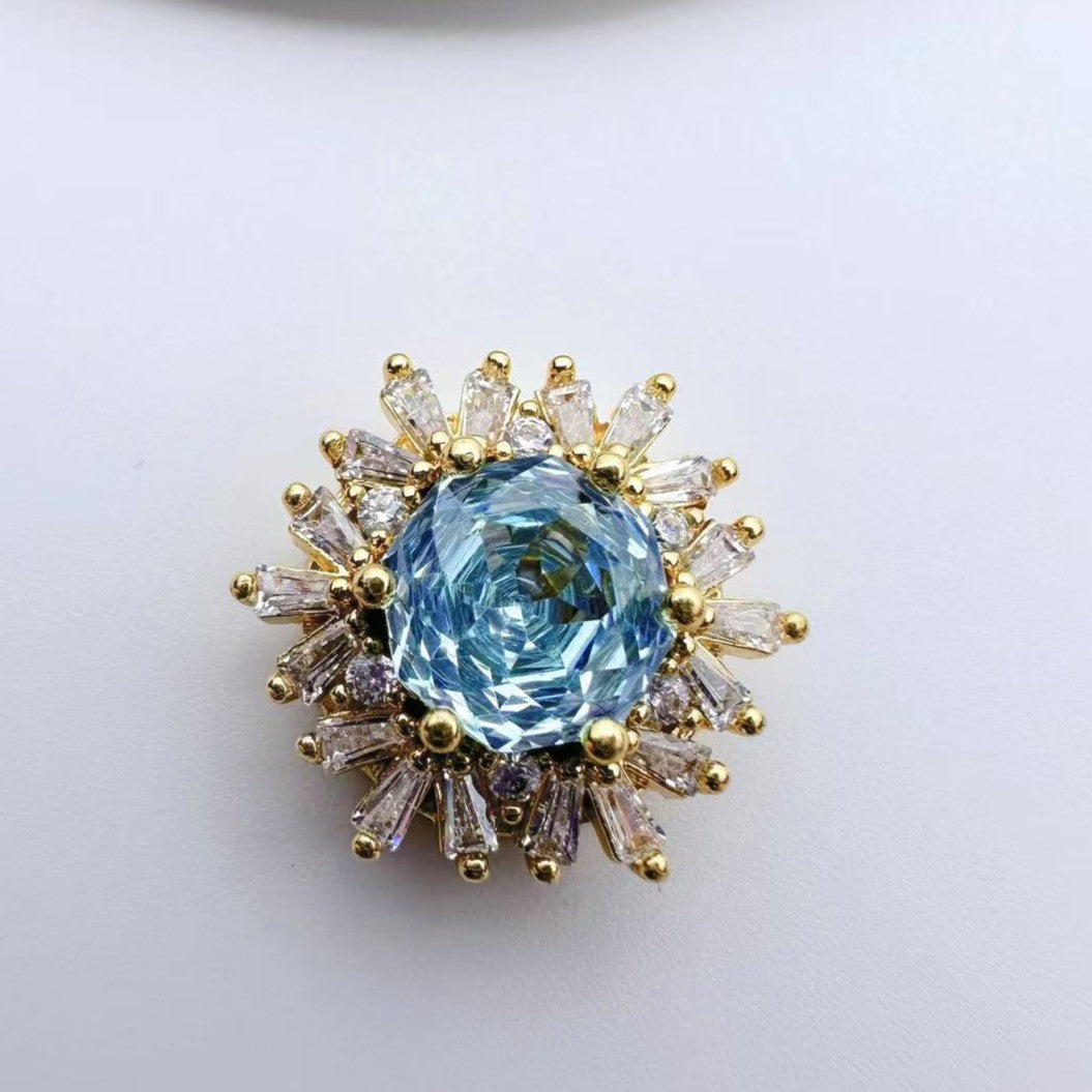 16mm Snowflake Zircon Spacer with Rose Cut Diamond