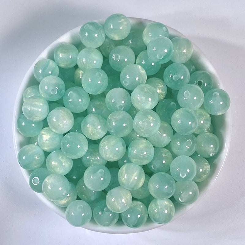 (50pcs)8/10/12/16MM Gilded Resin Beads- Oil-Painted Hues