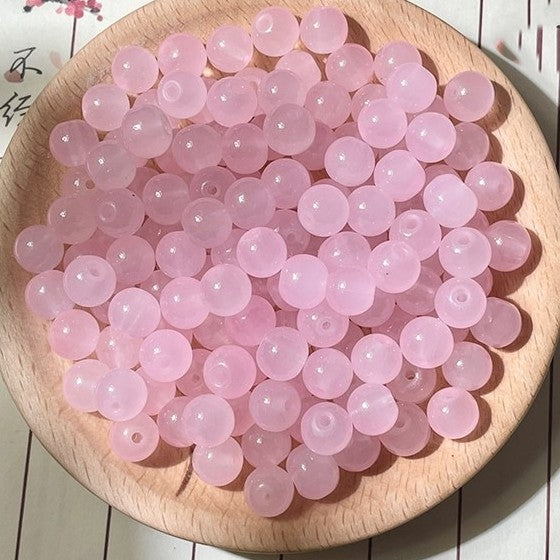 (200pcs)6/8/10/12mm Chalcedony Crystal Round Beads - Jade-like Series