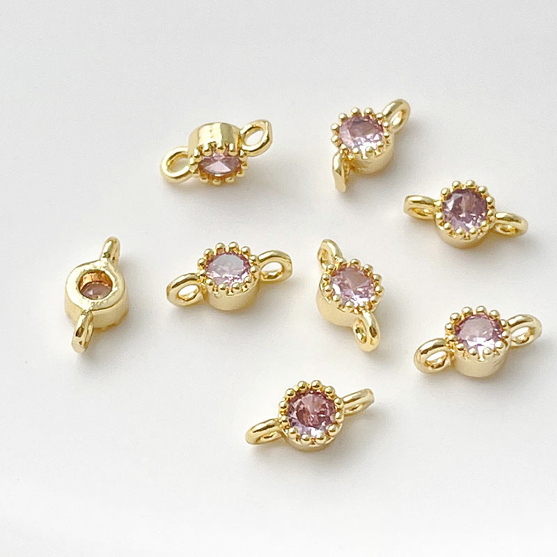 (10pcs)8mm Simple Double-Row Spacers with CZ