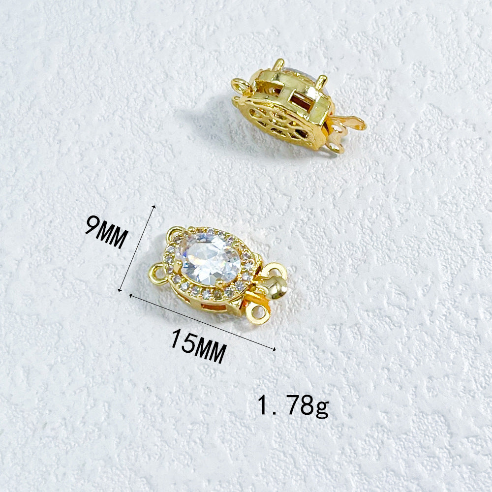 Oval CZ-Set Double-Row Clasp