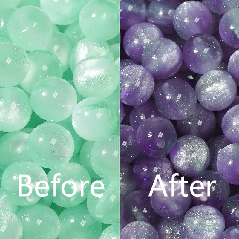 (50pcs)8/10/16mm Light & Temperature Color-Changing Resin Round Beads