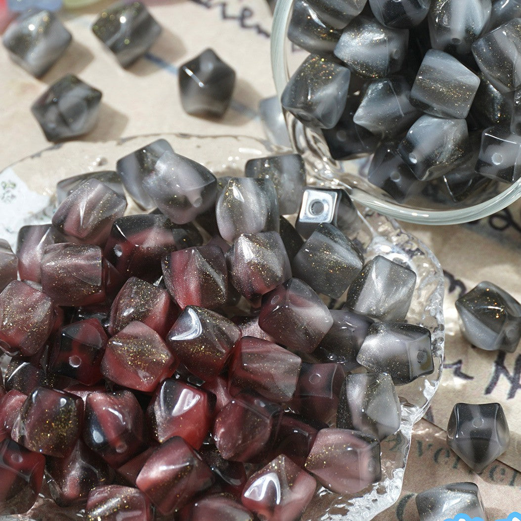 (50pcs)10mm Color Changing Resin Octagonal Pearlescent Thermal Beads