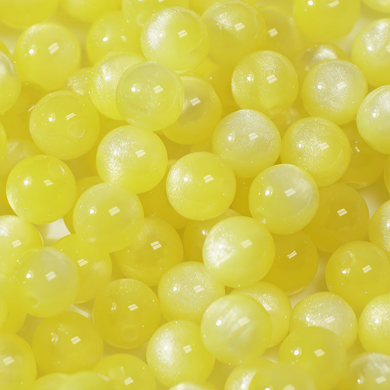 (50pcs)8/10/12/16MM Cat Eye Resin Loose Beads