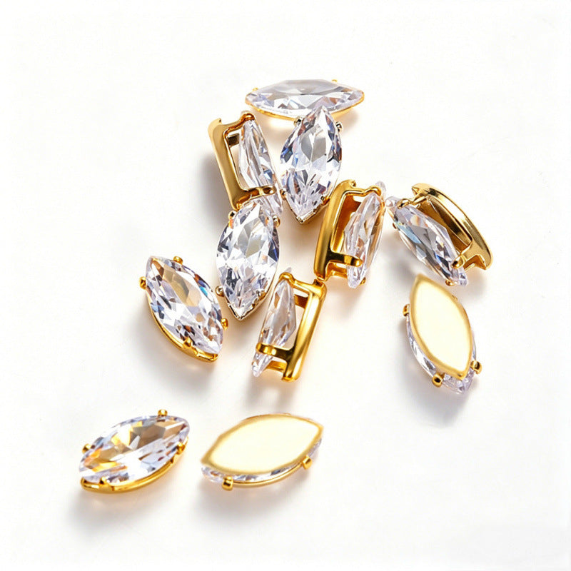 (50pcs)5x10mm 4-prong Marquise Prong-set CZs Zirconia