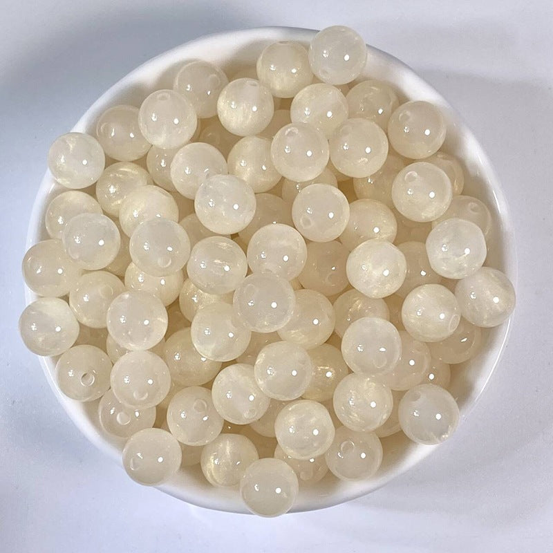 (50pcs)8/10/12/16MM Gilded Resin Beads- Oil-Painted Hues