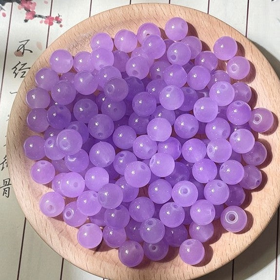 (200pcs)6/8/10/12mm Chalcedony Crystal Round Beads - Jade-like Series