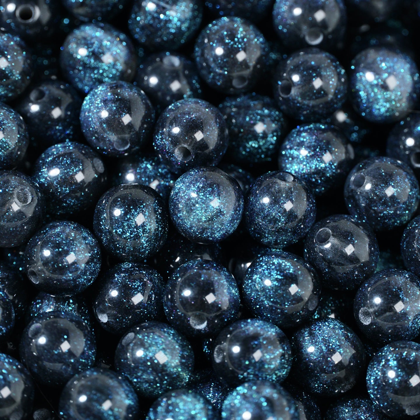 (50pcs)6/8/10/12/16/20mm Starry Mermaid Iridescent Resin Round Beads