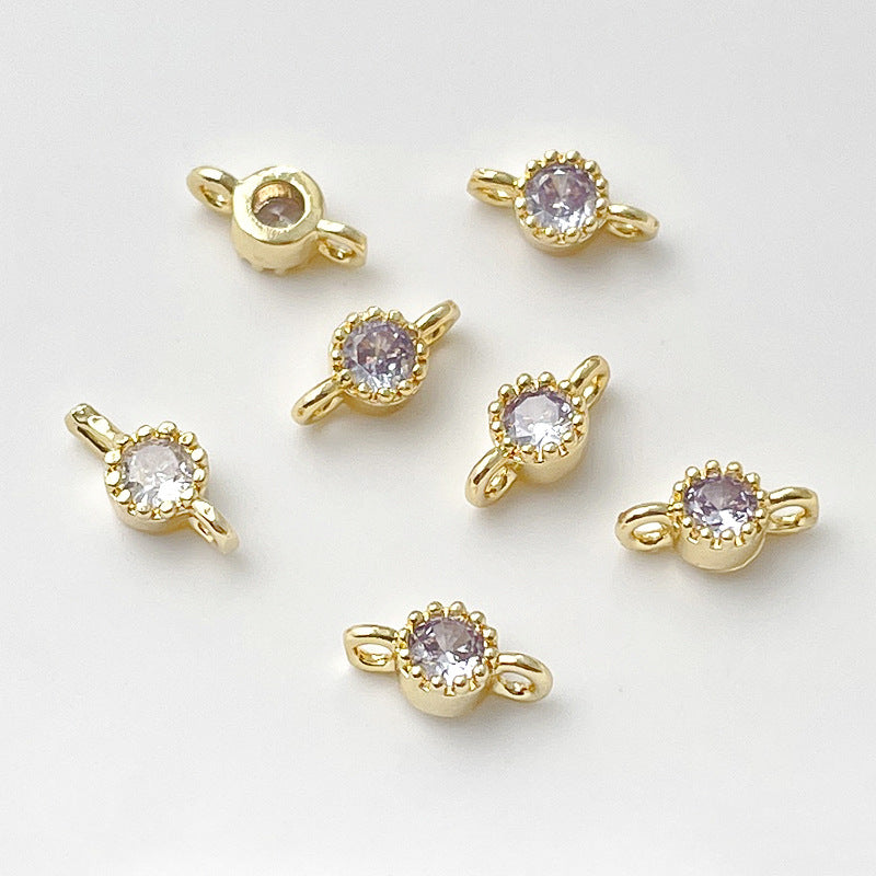 (10pcs)8mm Simple Double-Row Spacers with CZ