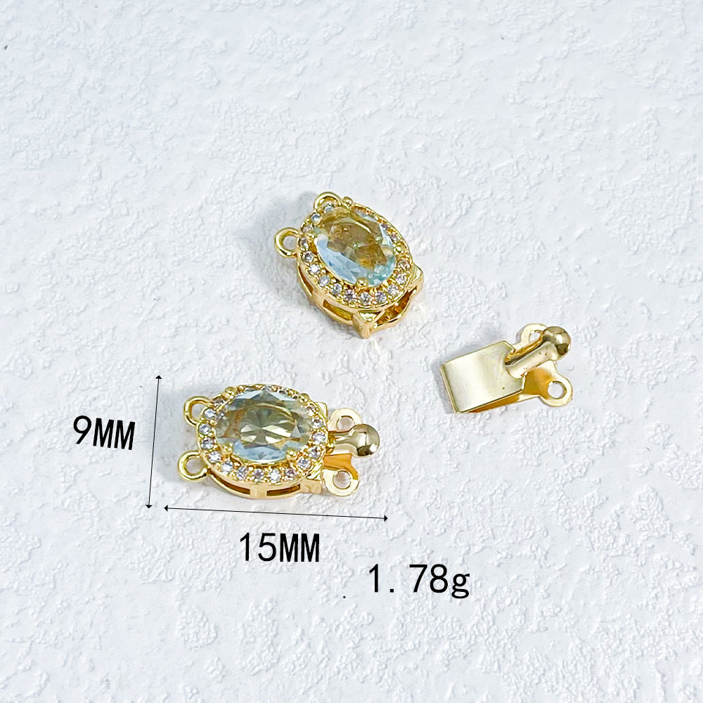 Oval CZ-Set Double-Row Clasp