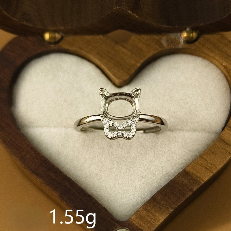 925 Sterling Silver Zodiac Ring Mount for 6x8mm Oval Gemstone, Unset DIY
