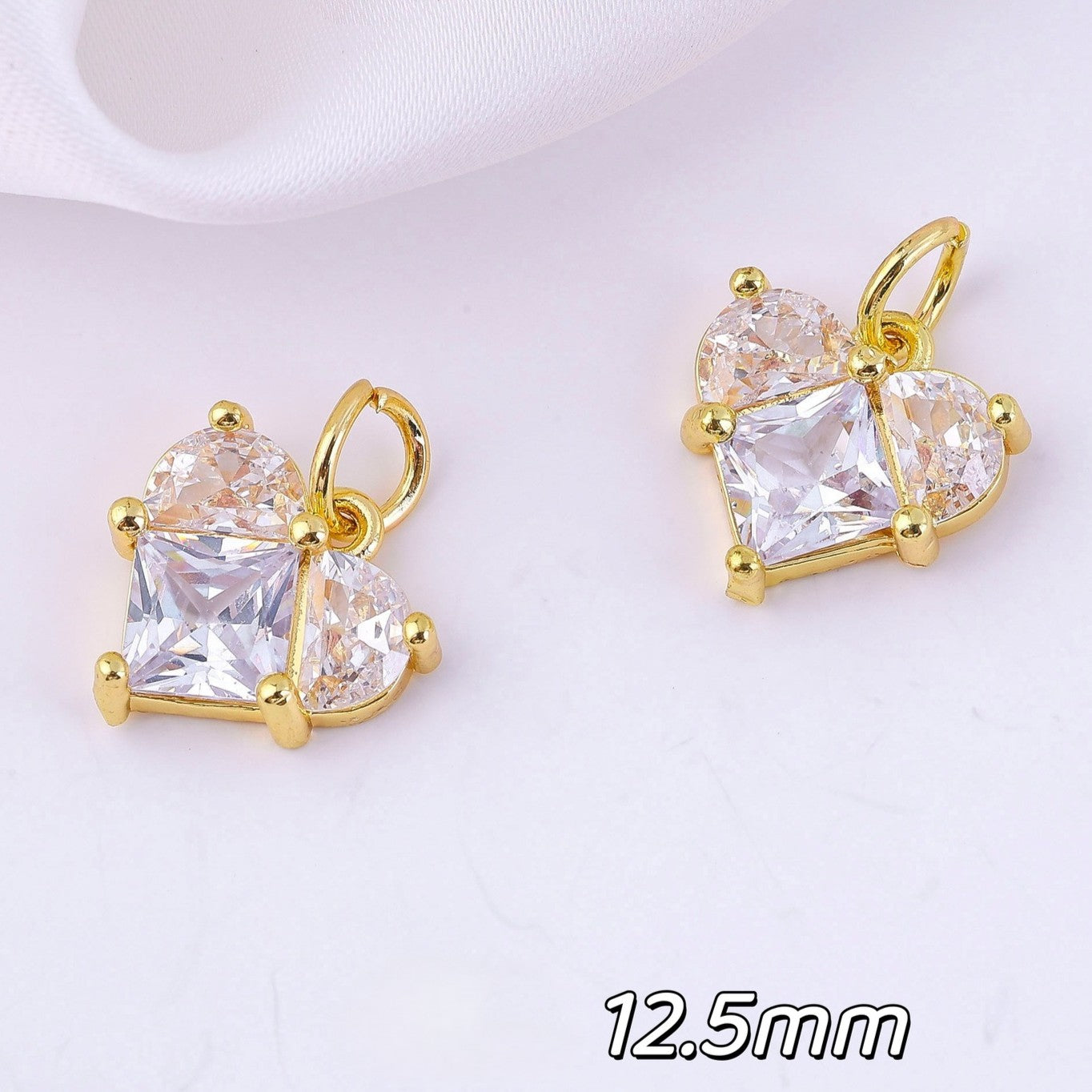 (5pcs)Micro-Set Cubic Zirconia Bowknot Pendants