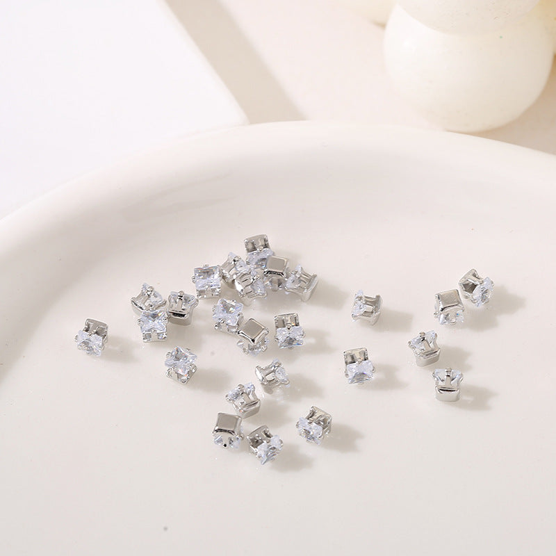(100pcs)All Shape Geometric Zirconia Prong-Set CZ