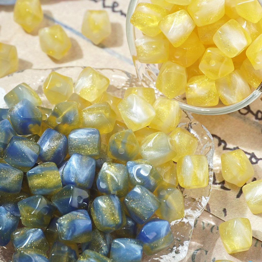 (50pcs)10mm Color Changing Resin Octagonal Pearlescent Thermal Beads