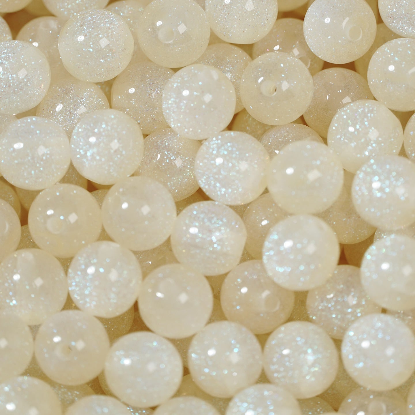(50pcs)6/8/10/12/16/20mm Starry Mermaid Iridescent Resin Round Beads