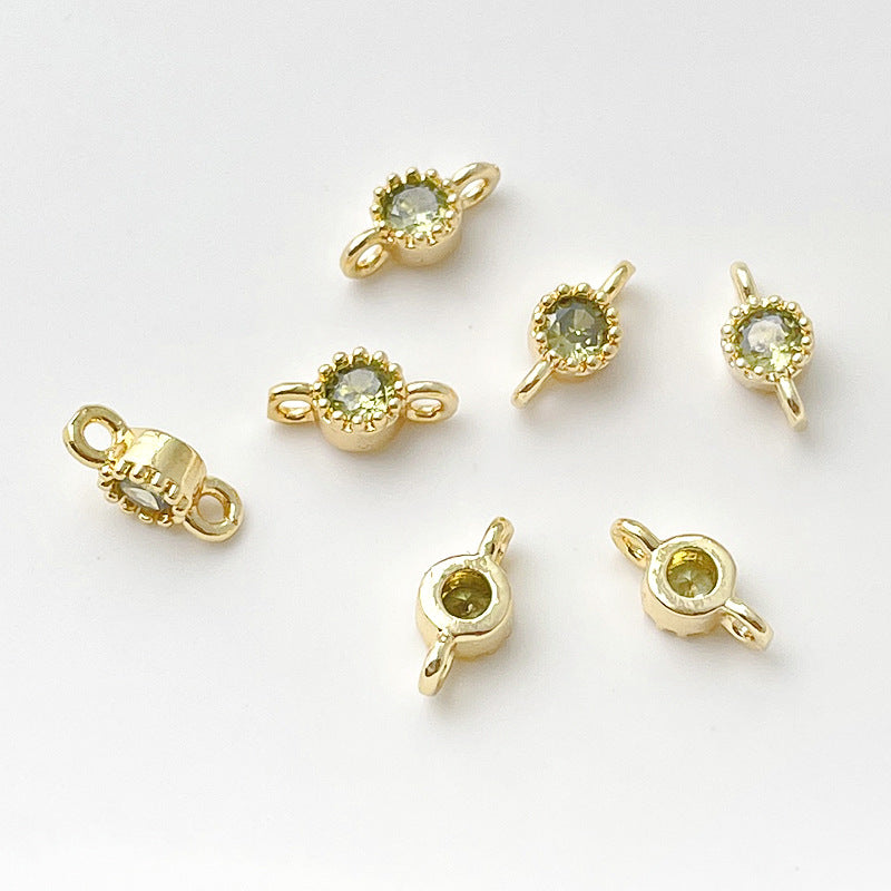 (10pcs)8mm Simple Double-Row Spacers with CZ