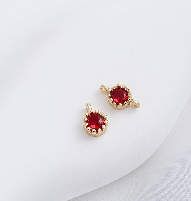 (10pcs)Single/Double Hole Spacer Bar Bead with CZ Stone
