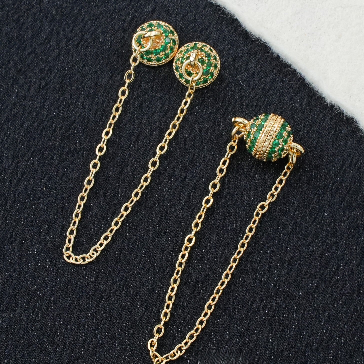 Crystal Ball Magnetic Clasp with Extension Chain