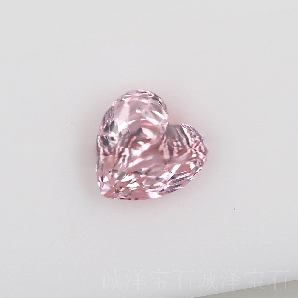 5A 6-8mm Heart Shape Rose Cut Loose CZ Stone - 2pcs