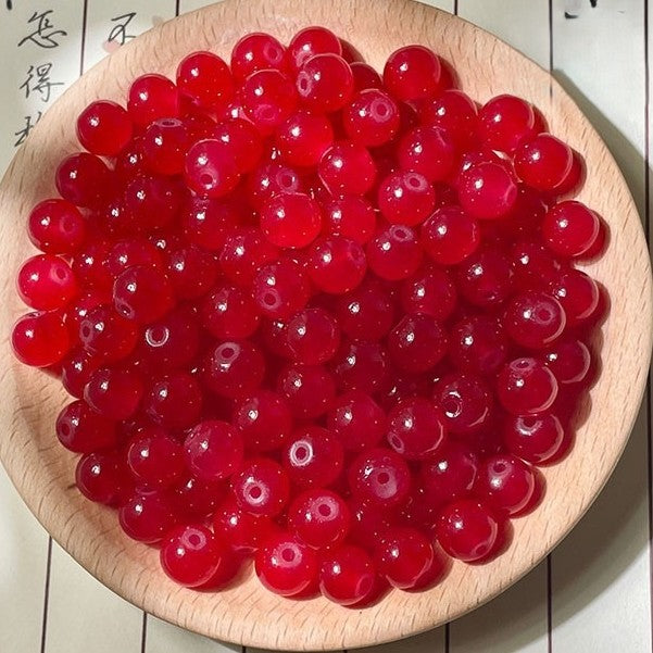 (200pcs)6/8/10/12mm Chalcedony Crystal Round Beads - Jade-like Series