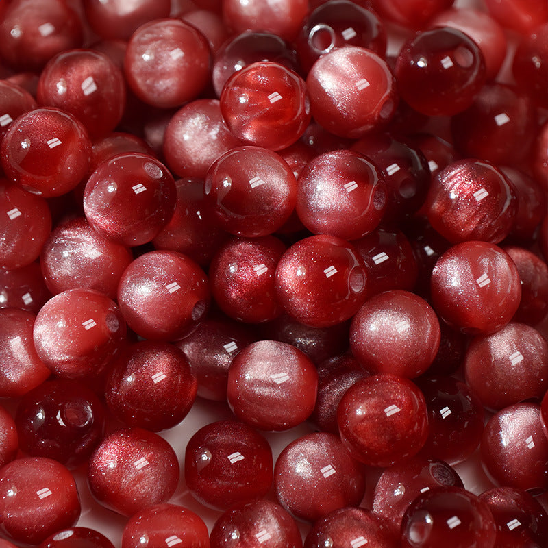 (50pcs)8/10/12/16MM Cat Eye Resin Loose Beads