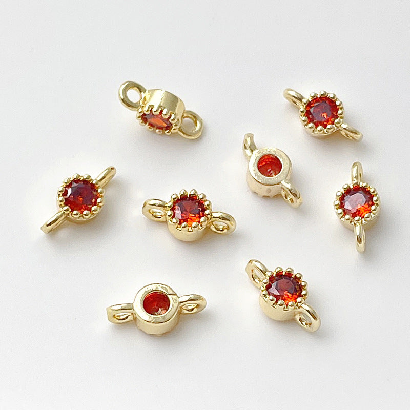 (10pcs)8mm Simple Double-Row Spacers with CZ