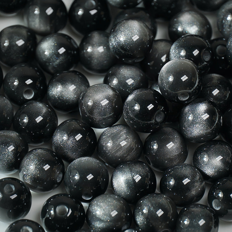(50pcs)8/10/12/16MM Cat Eye Resin Loose Beads