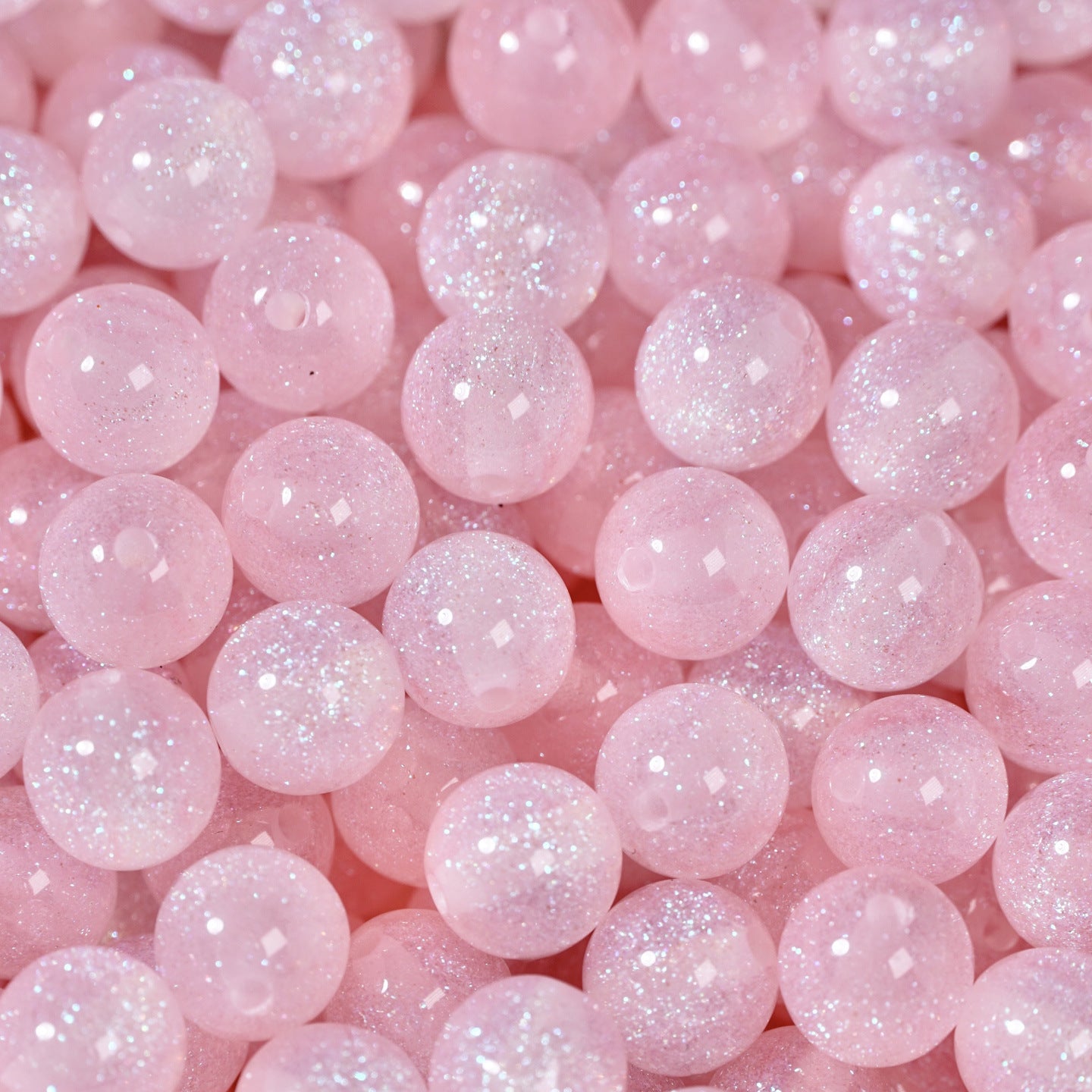 (50pcs)6/8/10/12/16/20mm Starry Mermaid Iridescent Resin Round Beads