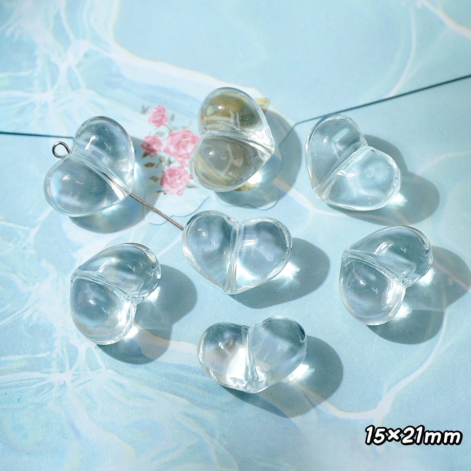 (50pcs)White Crystal Imitation Double-Pointed Irregular Glass Beads
