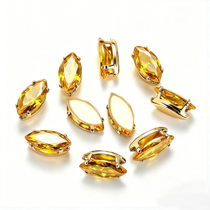 (50pcs)5x10mm 4-prong Marquise Prong-set CZs Zirconia