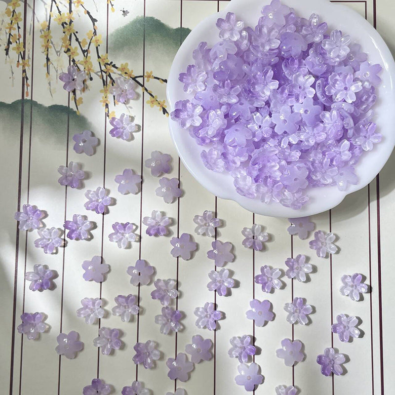 (50pcs)10mm 3D Sakura Flower Glass Beads
