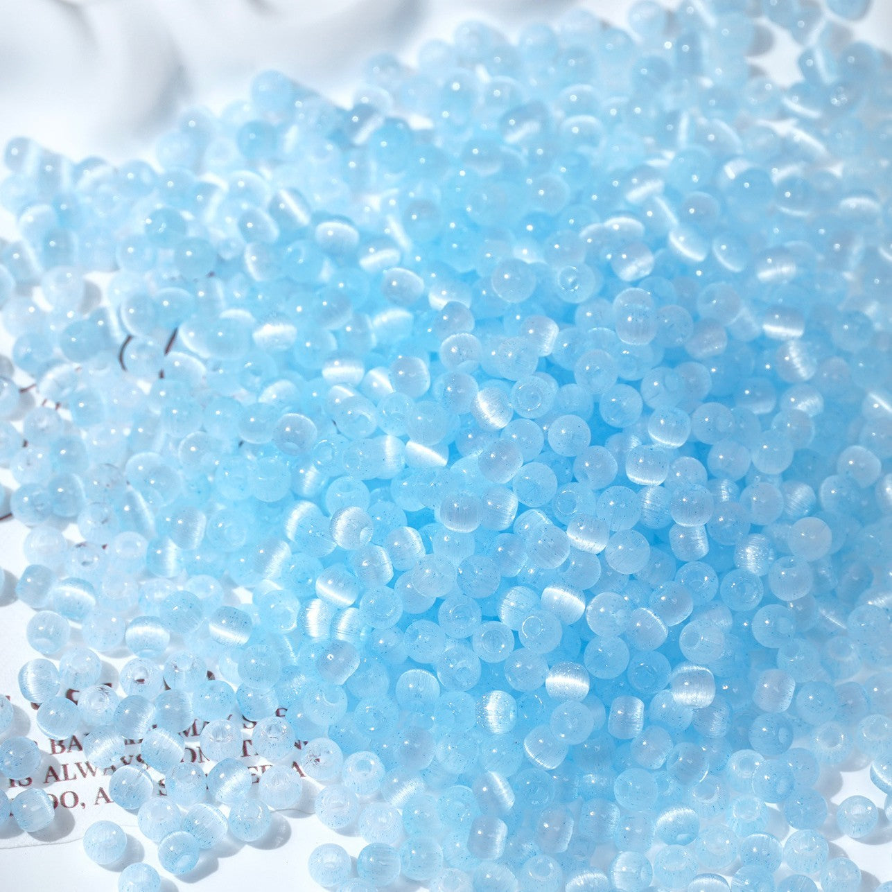 (500pcs)4mm Brushed Cat's Eye Round Glass Seed Beads