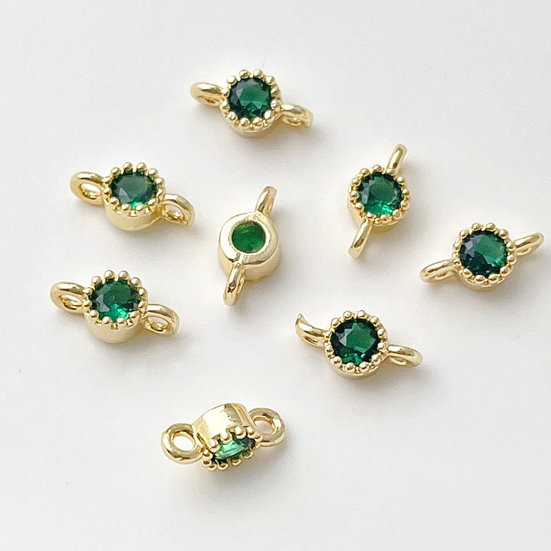 (10pcs)8mm Simple Double-Row Spacers with CZ