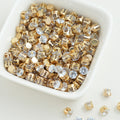 (30pcs)5MM Round Gold Base Prong-set CZs