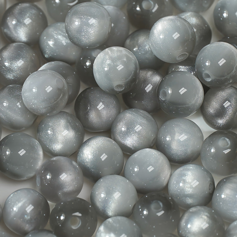 (50pcs)8/10/12/16MM Cat Eye Resin Loose Beads
