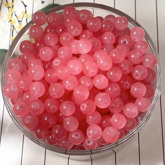 (200pcs)6/8/10/12mm Chalcedony Crystal Round Beads - Jade-like Series