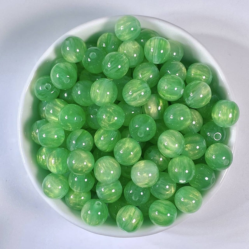 (50pcs)8/10/12/16MM Gilded Resin Beads- Oil-Painted Hues