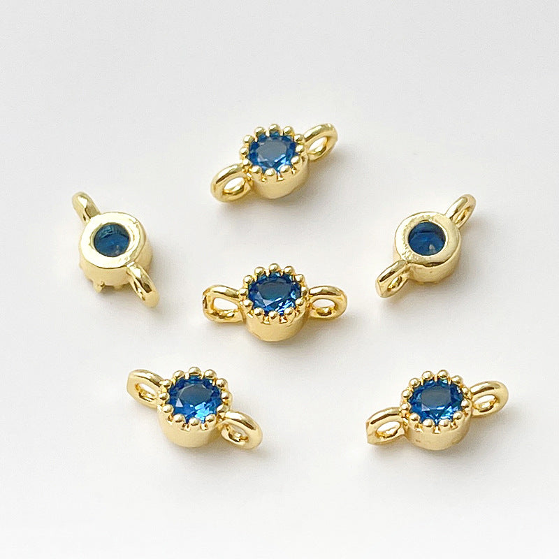 (10pcs)8mm Simple Double-Row Spacers with CZ