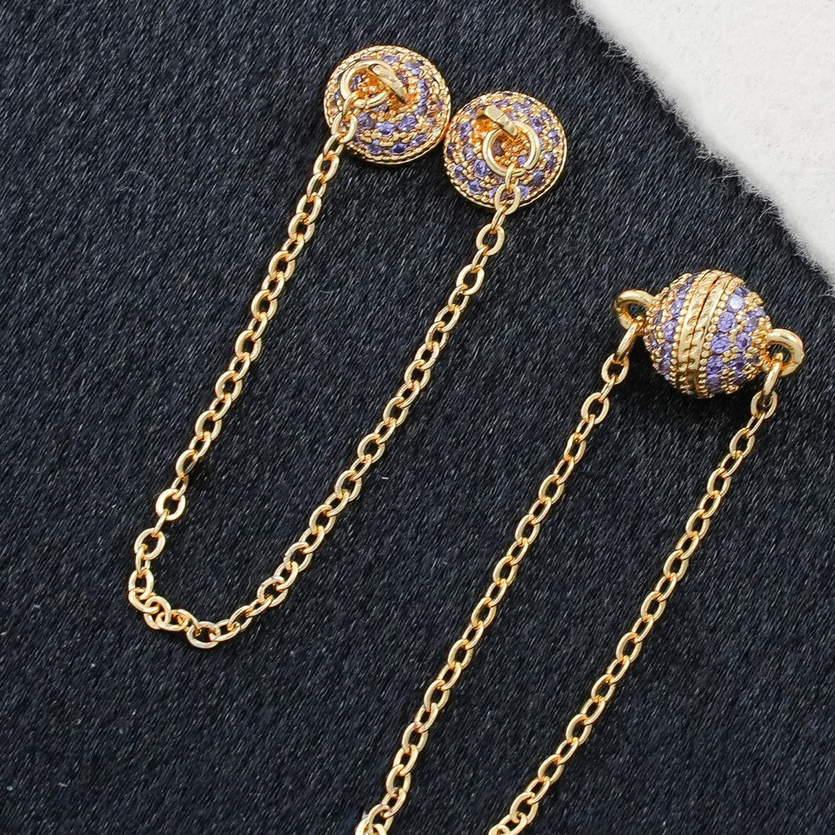 Crystal Ball Magnetic Clasp with Extension Chain