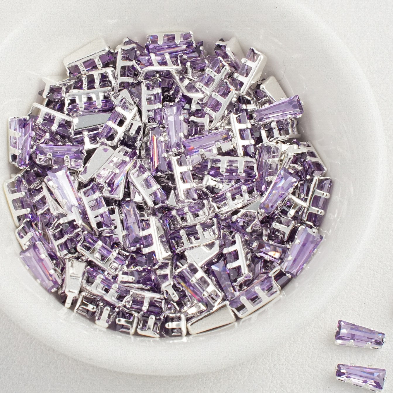 (30pcs)3.5x7.5MM Trapezoid Prong-Set CZ Stones