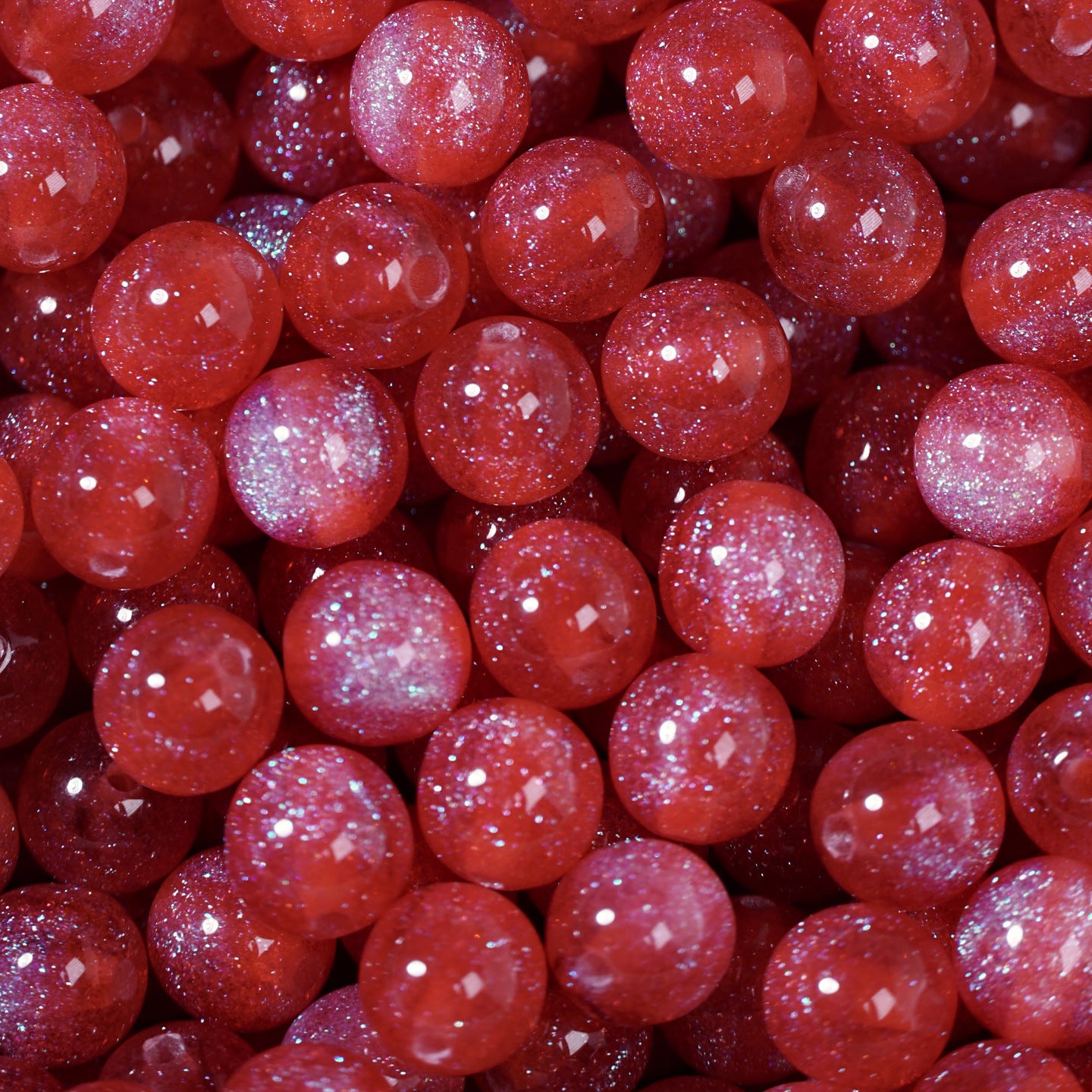 (50pcs)6/8/10/12/16/20mm Starry Mermaid Iridescent Resin Round Beads