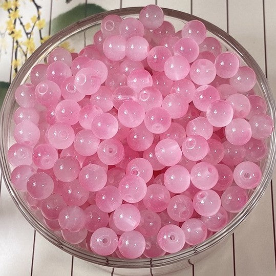 (200pcs)6/8/10/12mm Chalcedony Crystal Round Beads - Jade-like Series