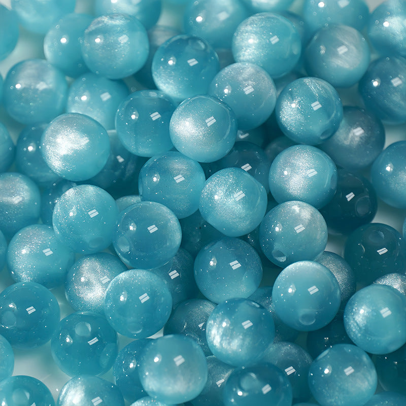 (50pcs)8/10/12/16MM Cat Eye Resin Loose Beads