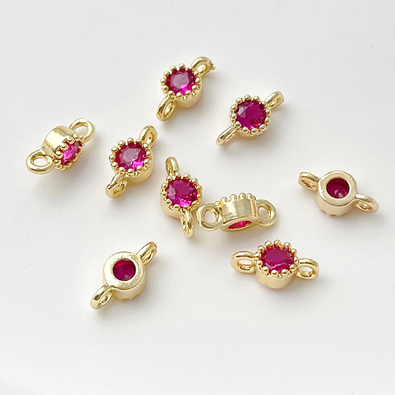 (10pcs)8mm Simple Double-Row Spacers with CZ