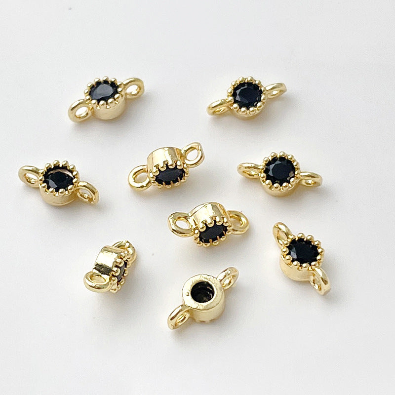 (10pcs)8mm Simple Double-Row Spacers with CZ