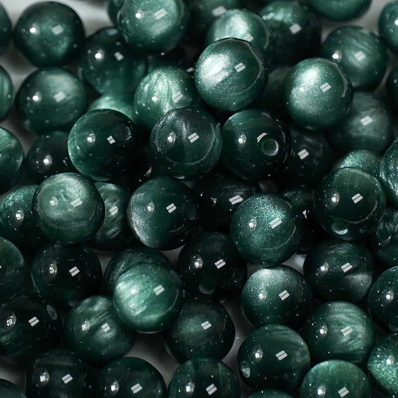 (50pcs)8/10/12/16MM Cat Eye Resin Loose Beads