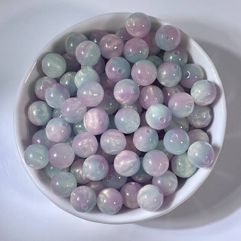 (50pcs)8/10/12/16MM Gilded Resin Beads- Oil-Painted Hues